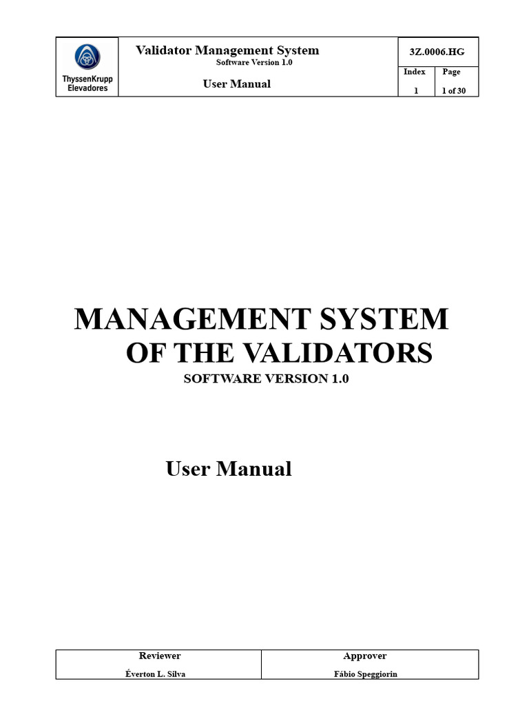 Validator Management System User Manual | PDF | Login | User (Computing)