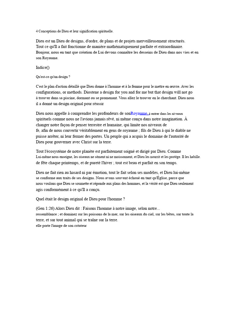 Conceptions de Dieu et leur impact spirituel | PDF | Dieu | Épître aux ...