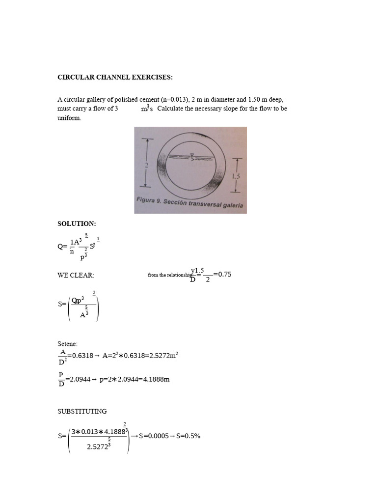 Circular Channel Exercises | PDF