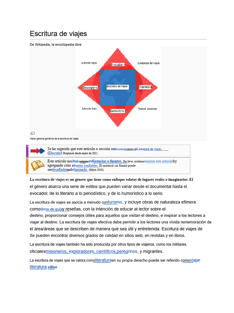 Introducción a la Escritura de Viajes | PDF | Wikipedia | Escritura