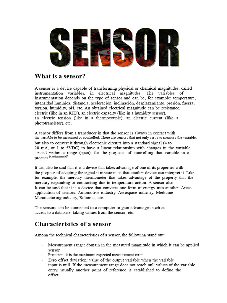 What Is A Sensor? | PDF | Sensor | Switch