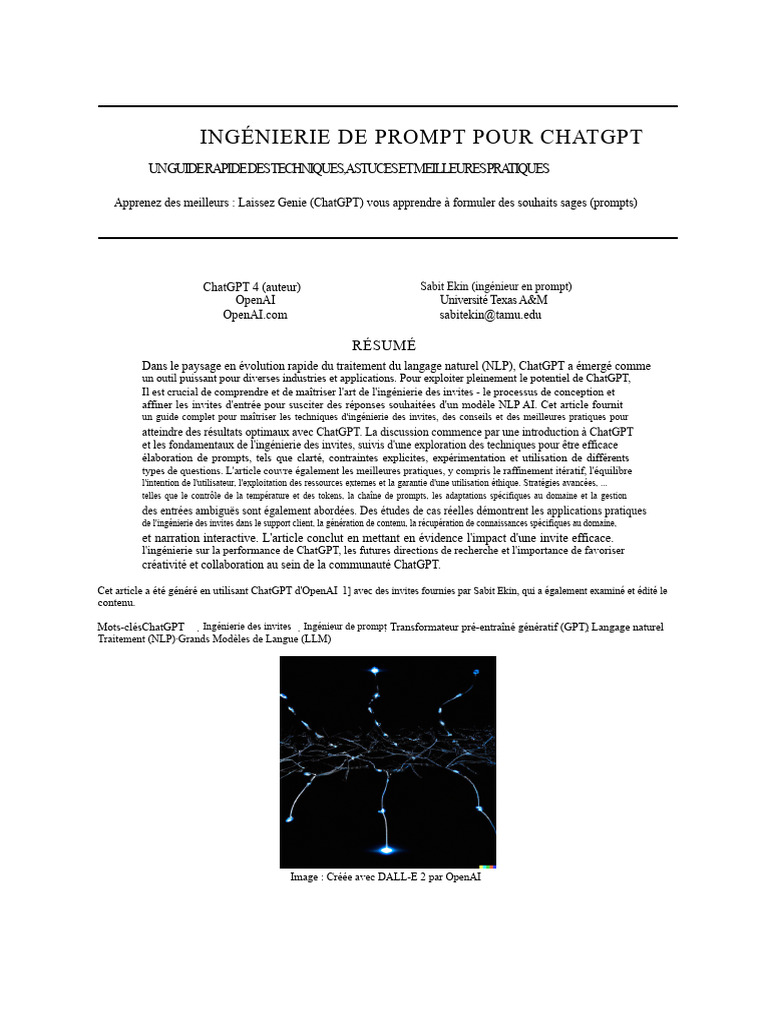Guide d'ingénierie de prompts pour ChatGPT | PDF | Intelligence ...