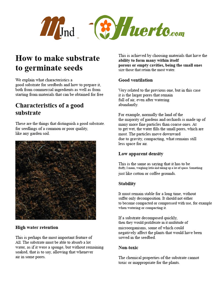 How to Prepare Seed Germination Substrate | PDF | Compost | Soil