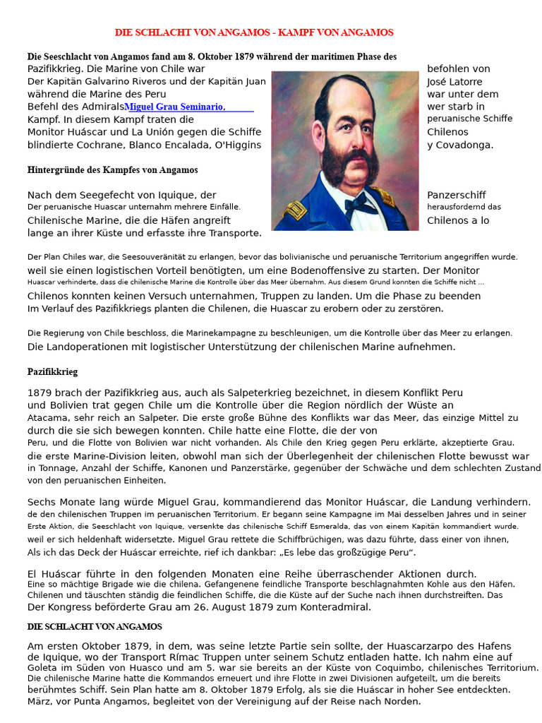 Die Schlacht Von Angamos | PDF