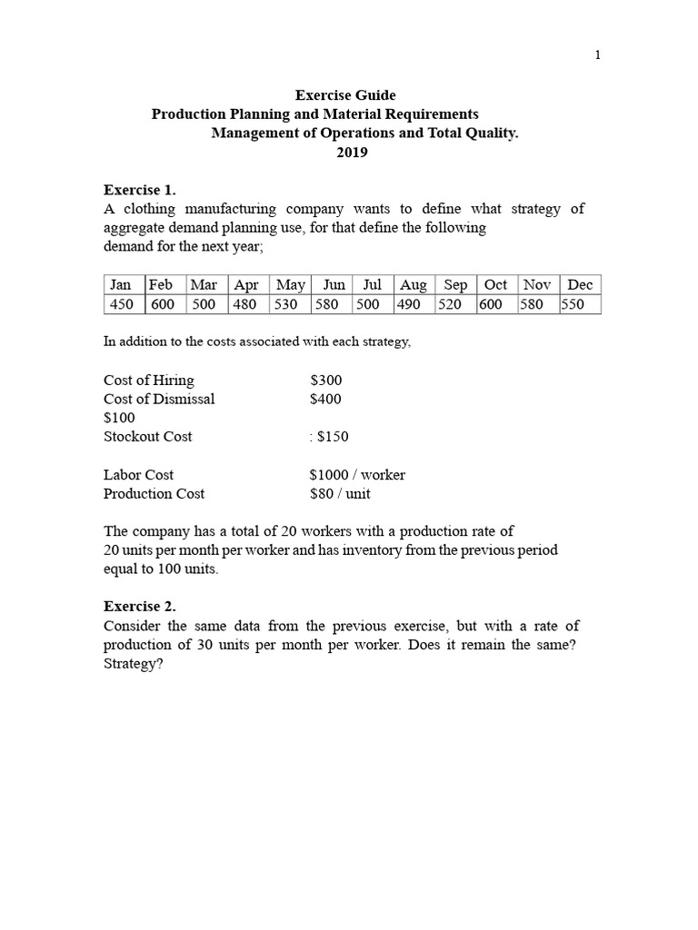 Demand Planning and Material Requirements Guide | PDF | Economies ...