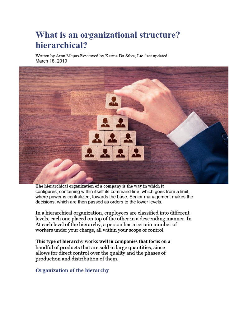 What Is A Hierarchical Organizational Structure? | PDF | Hierarchy ...