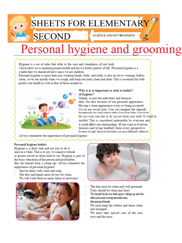 Personal Hygiene and Grooming For Second Grade | PDF | Hygiene | Hand ...
