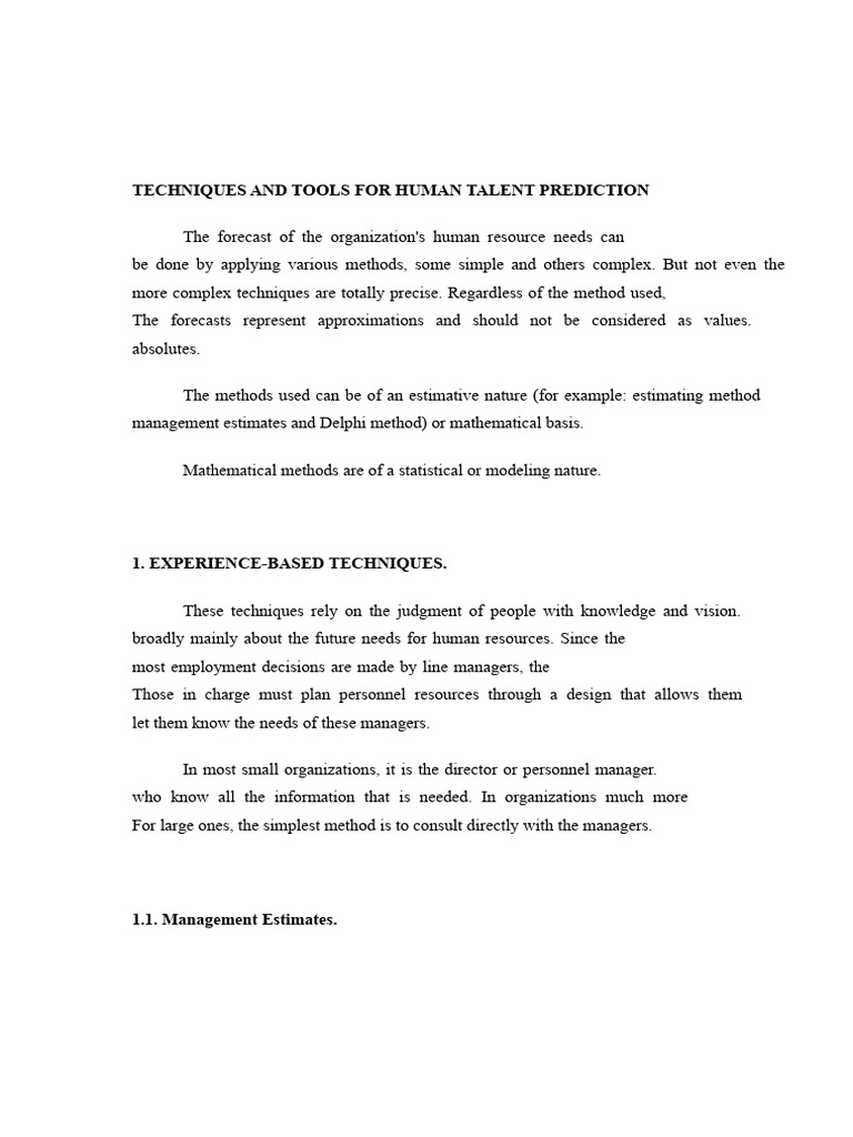 Human Talent Prediction Techniques | PDF | Forecasting | Regression ...