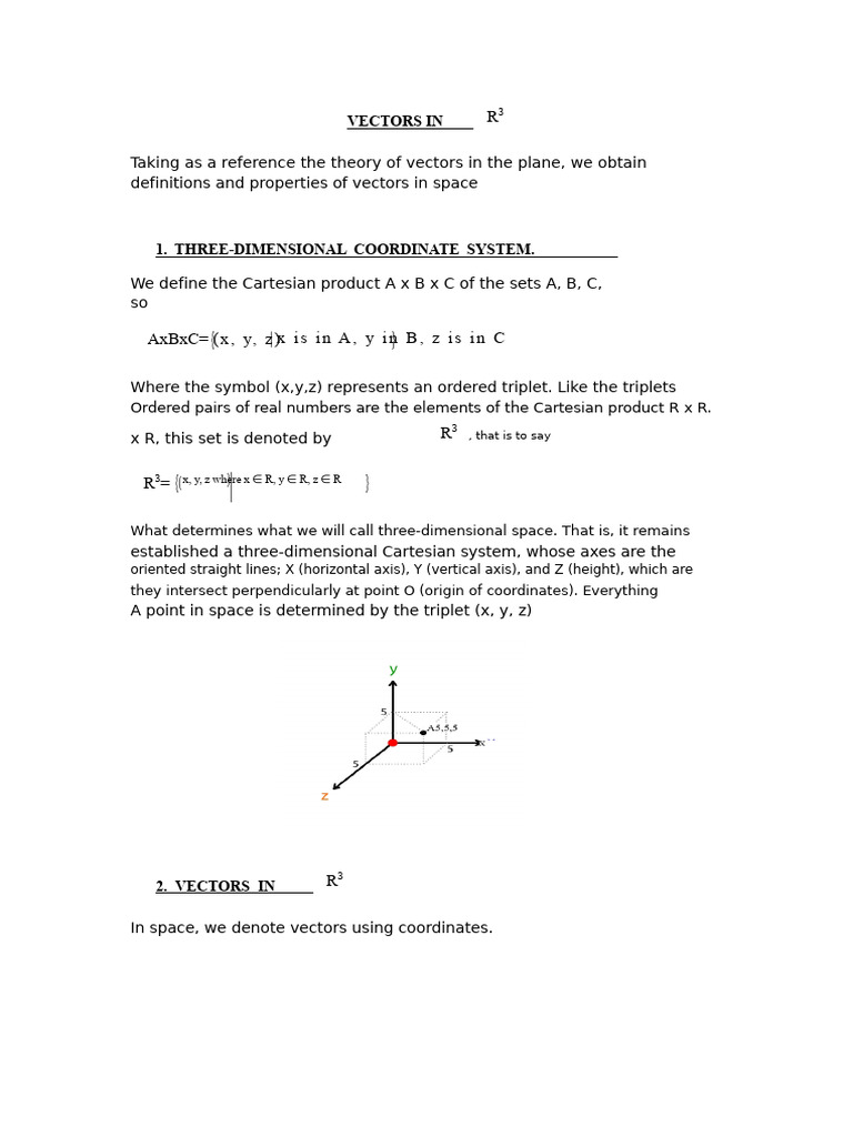 Monograph On R3 Vectors | PDF | Cartesian Coordinate System | Euclidean ...