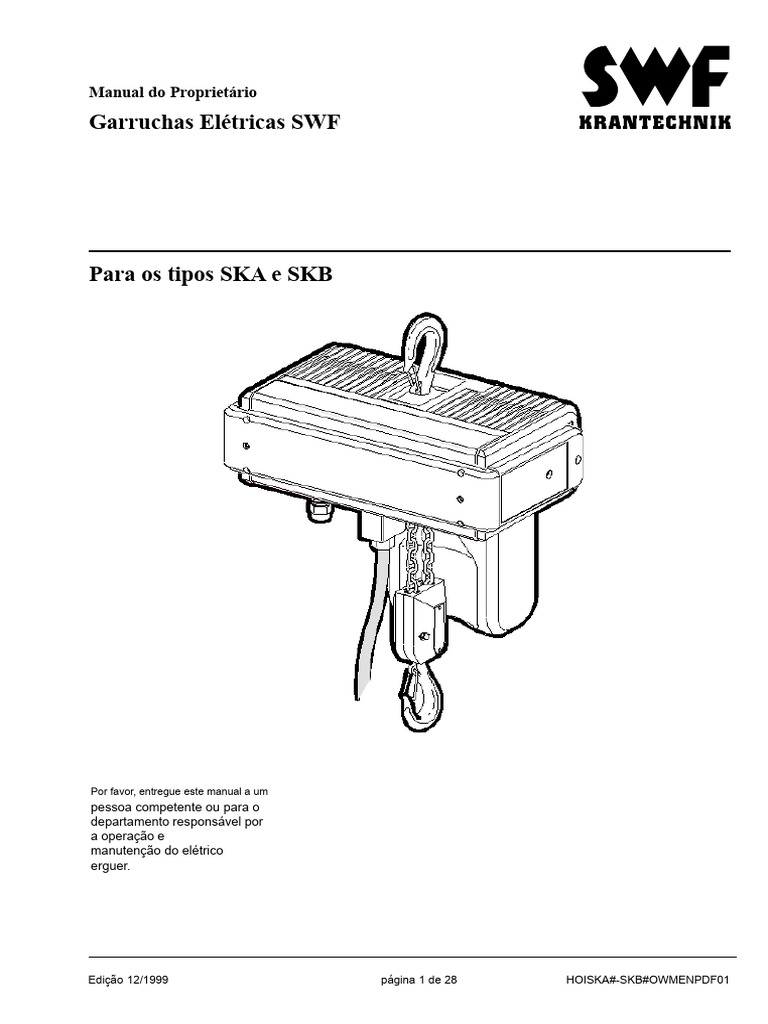 Manual do Proprietário: Garruchas SWF SKA/SKB | PDF | Guindaste ...
