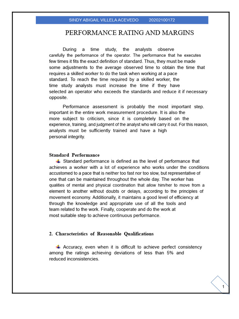Performance Rating and Slack | PDF