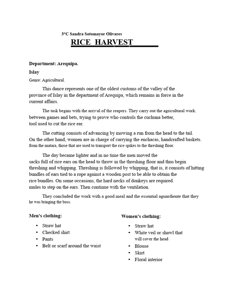 RICE HARVEST Review | PDF