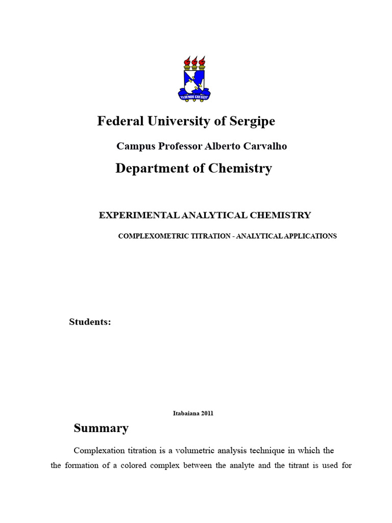 Complexometric Titration with EDTA | PDF | Titration | Chemistry