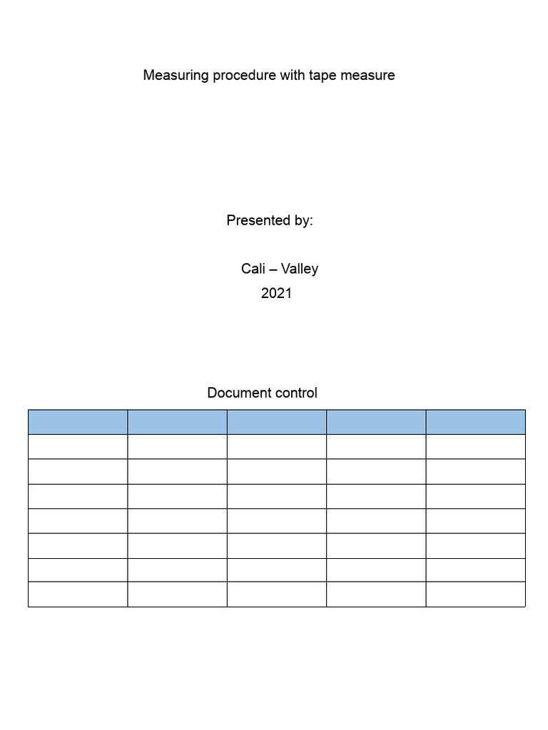 Measuring Procedure With A Tape Measure | PDF | Calibration | Measurement