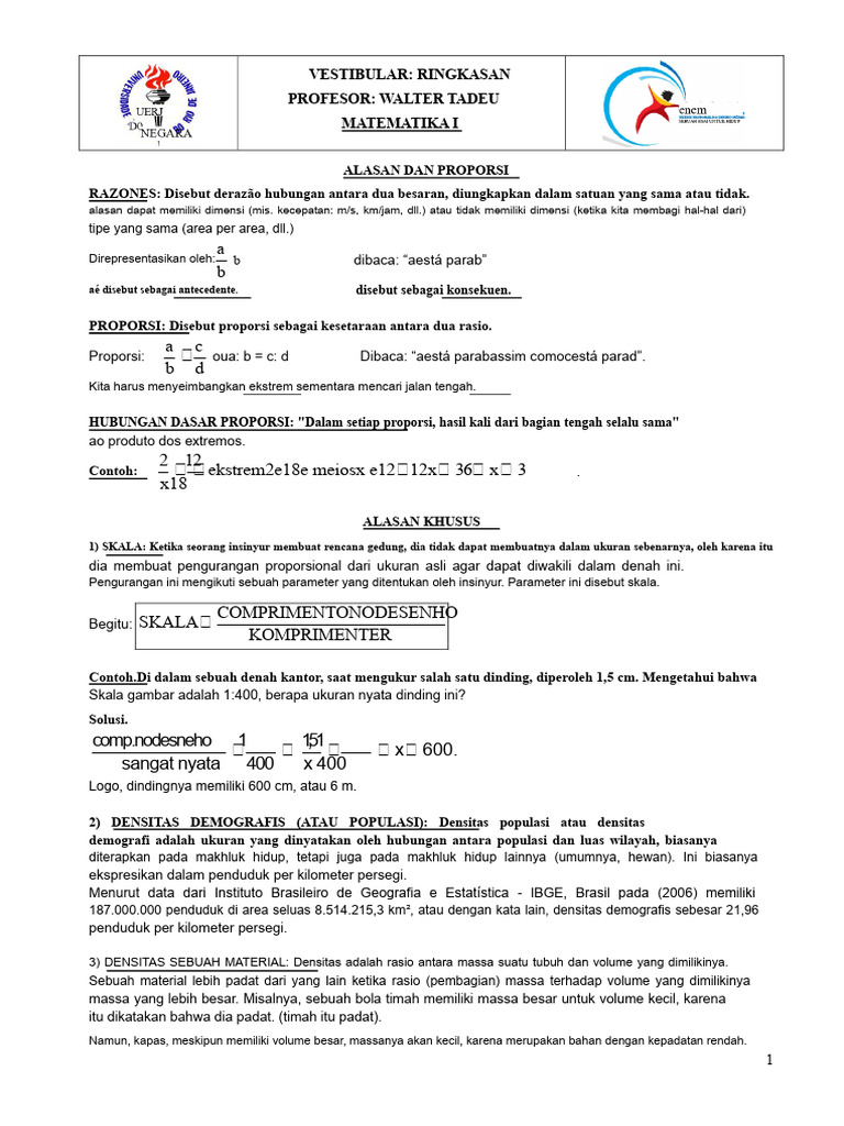 Pemahaman Rasio dan Proporsi dalam Matematika | PDF