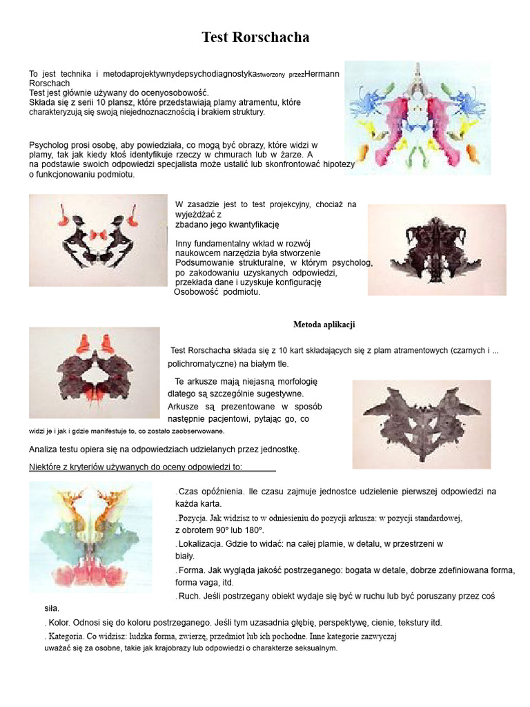 Test Rorschacha | PDF