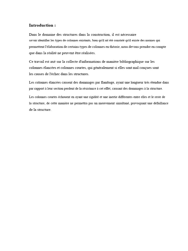 Types de colonnes en construction : élancées et courtes | PDF ...