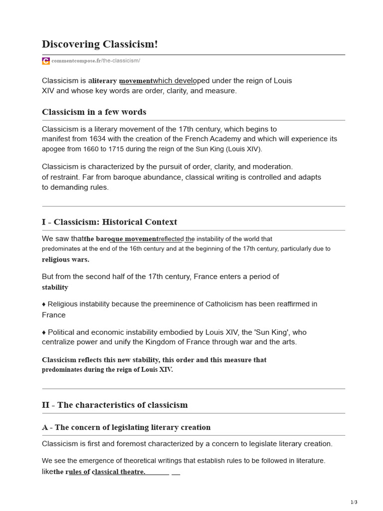 Classicism Pdf Classicism Jean Racine