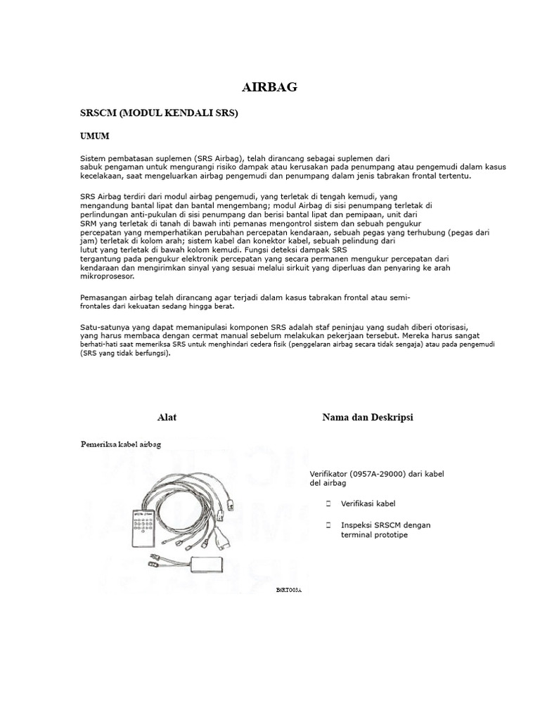 Modul Kontrol Airbag SRS dan Inspeksi | PDF