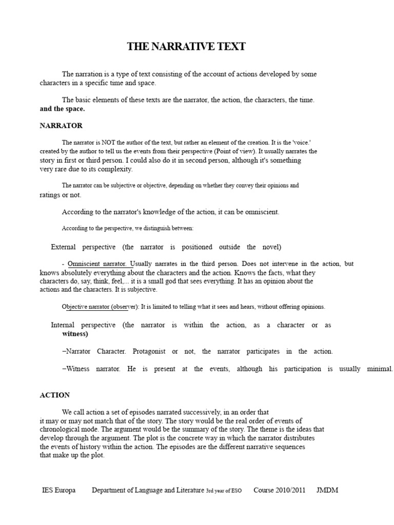 Understanding Narrative Text Elements | PDF | Narration | Narrative
