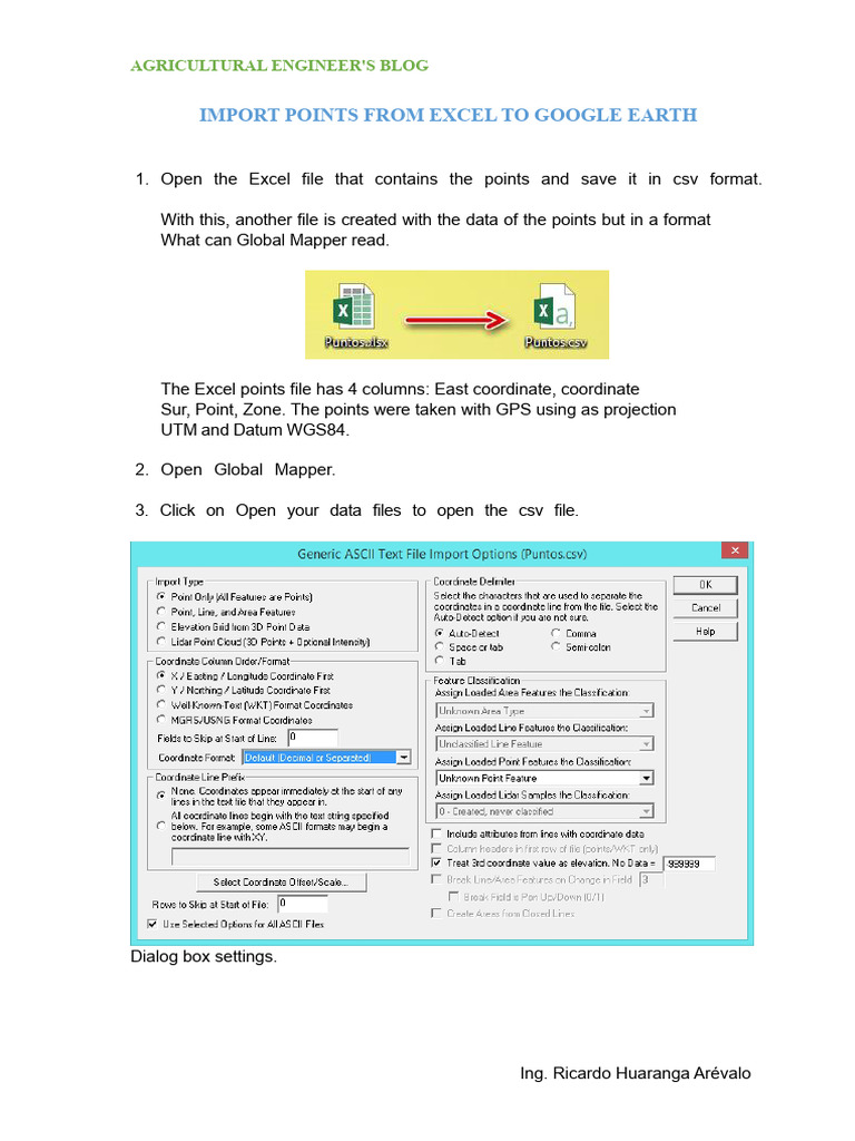 Importing Excel Points to Google Earth | PDF | Software | Computing