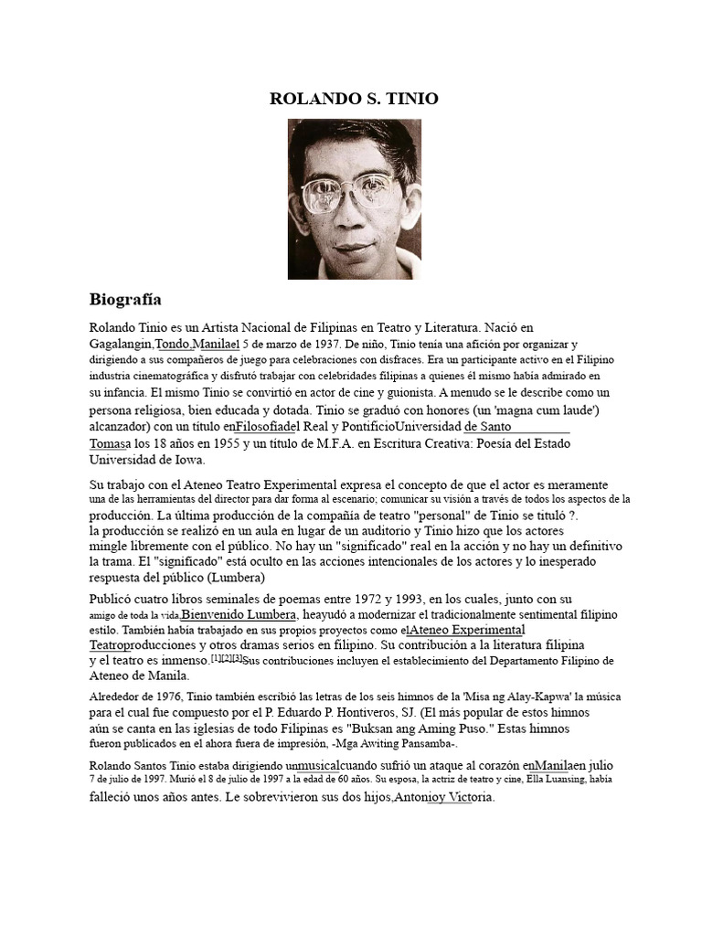 Biografías de Artistas Filipinos Destacados | PDF | Las artes