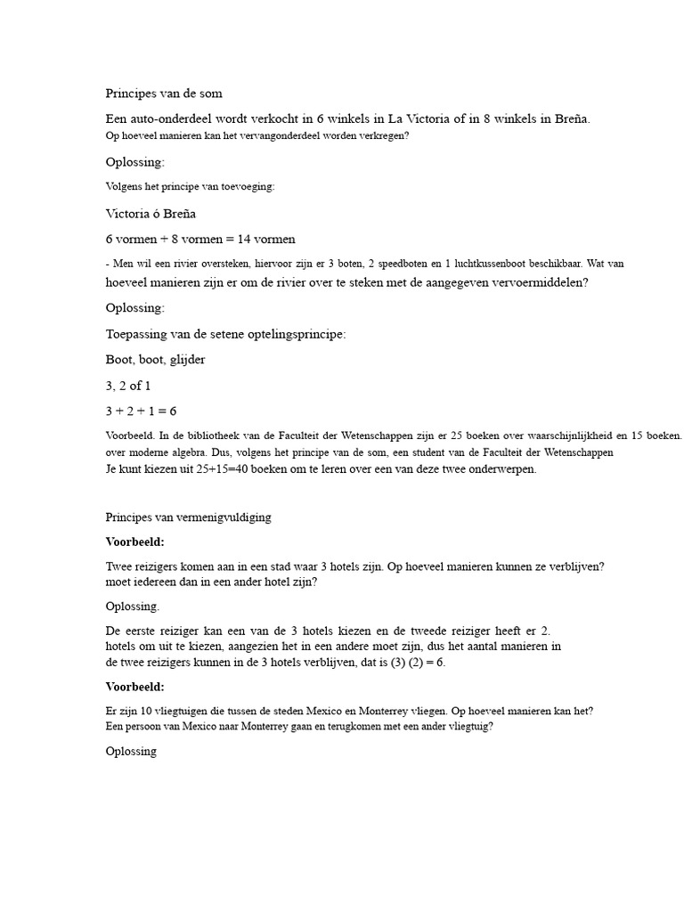 Principes Van Optelling en Vermenigvuldiging | PDF