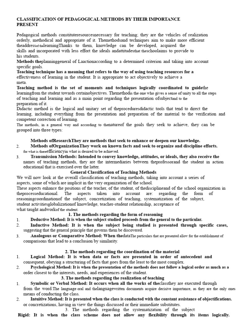 Importance of Pedagogical Methods | PDF | Color | Pedagogy
