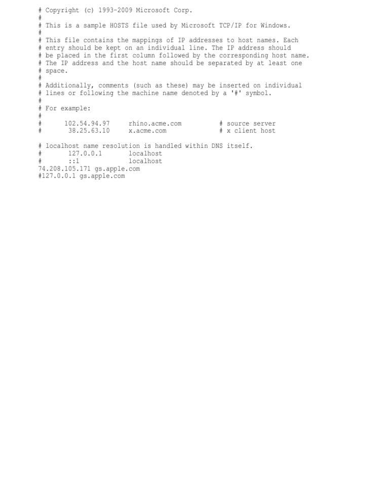Sample Hosts File for Windows | PDF | Technology & Engineering