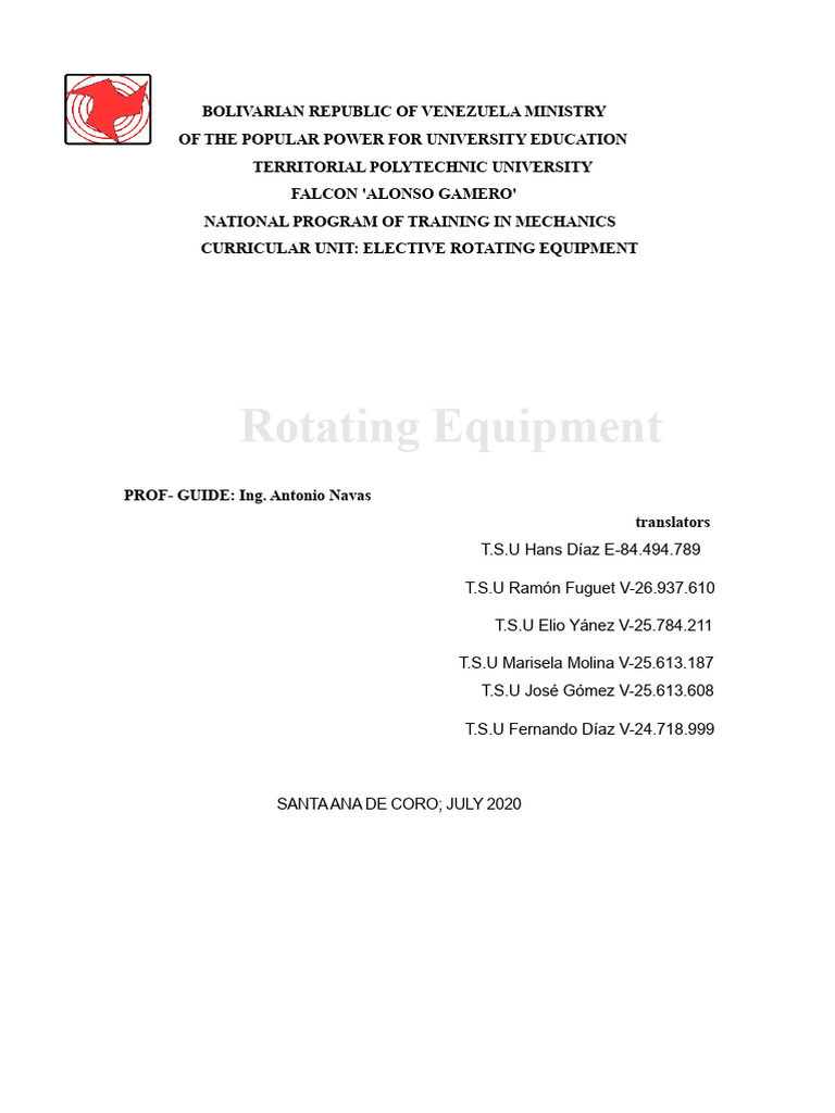 Rotating Equipment | PDF | Pump | Turbomachinery
