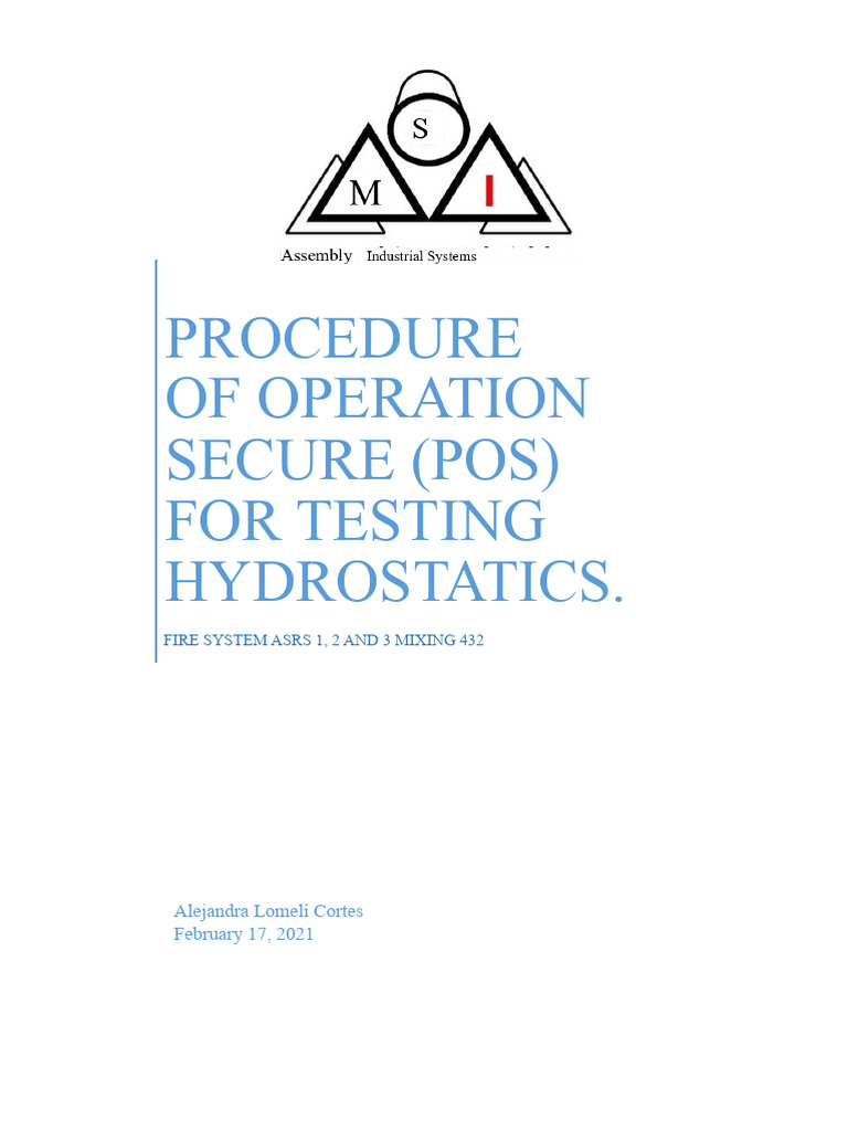 Hydrostatic Testing Procedure for Fire Systems | PDF | Safety ...