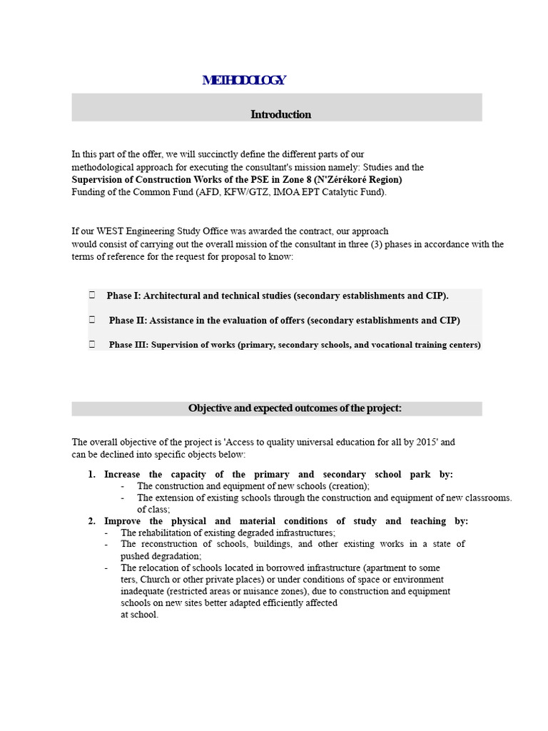 Methodology for School Construction Projects | PDF | Verification And ...