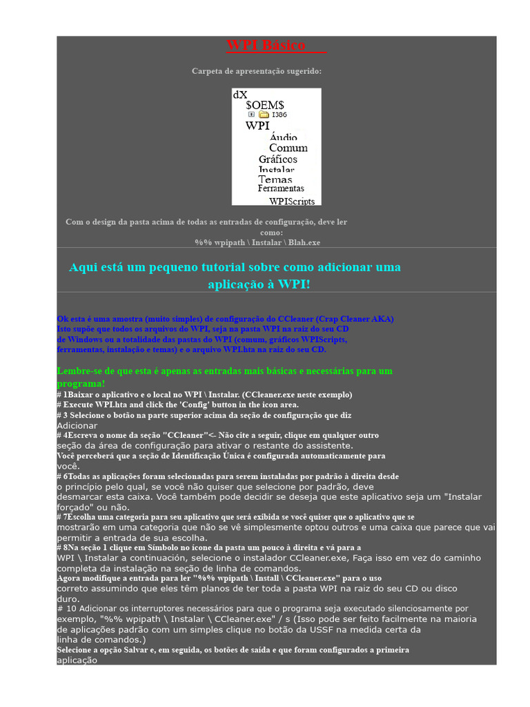 Tutorial de Instalação do WPI | PDF | Microsoft Windows | Arquivo de texto