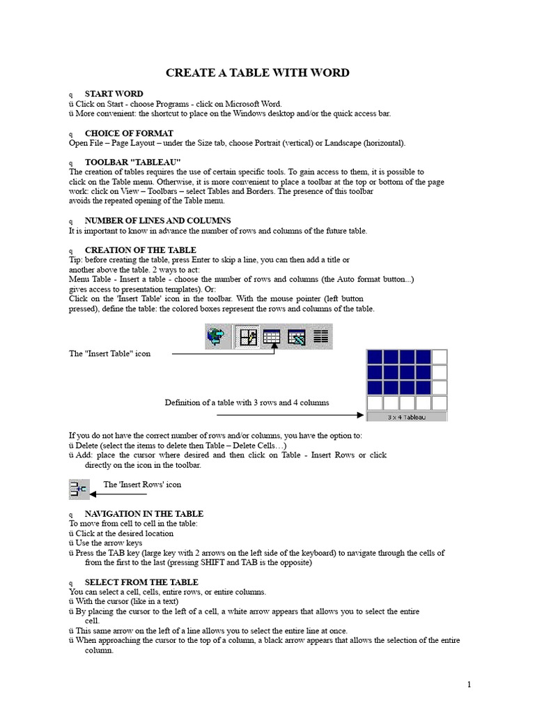 Word Tables | PDF | Microsoft Word | Computing