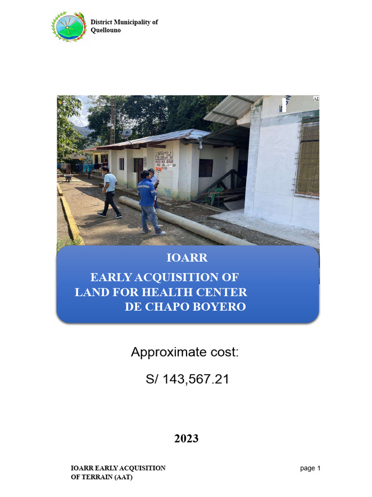 Land Acquisition for Chapo Boyero Health Center | PDF | Computer ...