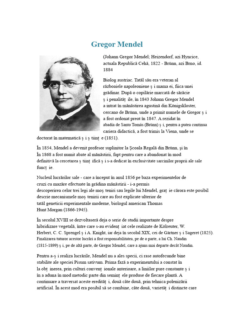 Gregor Mendel | PDF