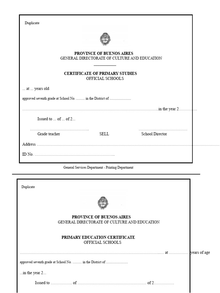 Primary Education Certificate | PDF