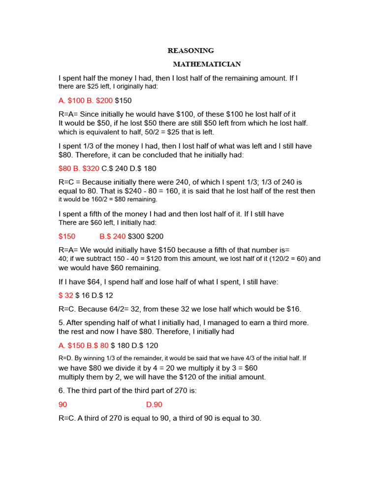 Math Word Problems and Solutions | PDF | Greenwich Mean Time | Area