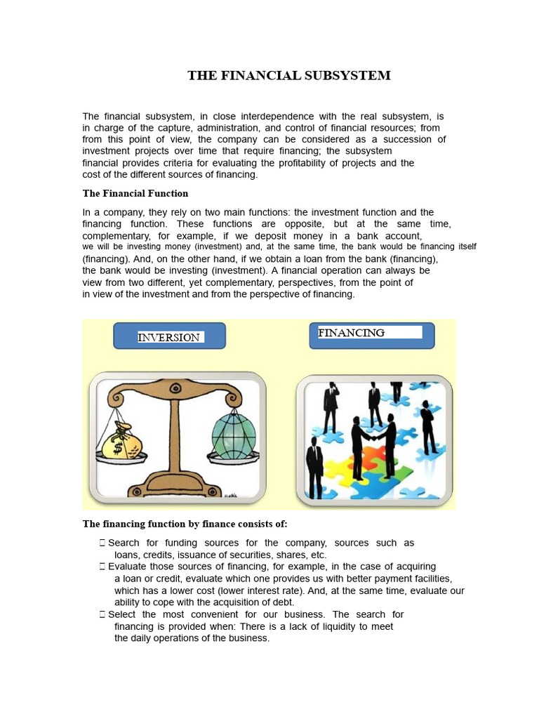 The Financial Subsystem | PDF | Banks | Accounts Payable