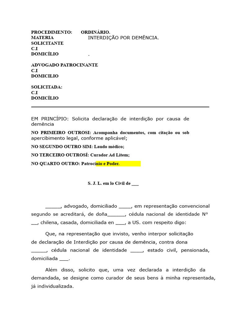 Modelo de Interdição Sem Certificado | PDF