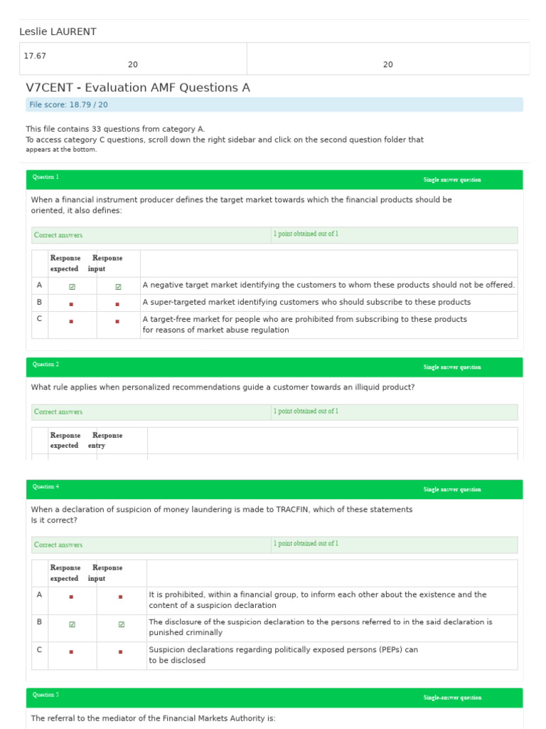 AMF Evaluation Questions Overview | PDF | Bonds (Finance) | Debt