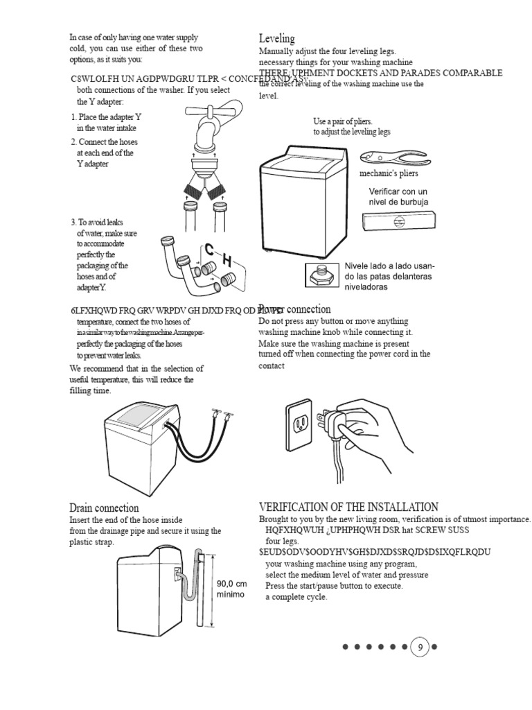 Washing Machine Installation Guide | PDF | Equipment | Manufactured Goods
