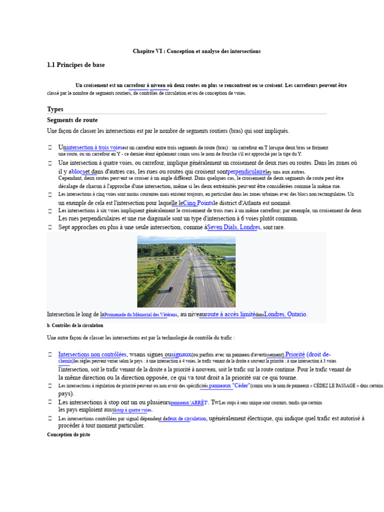 Types et conception des intersections routières | PDF | Feu de ...