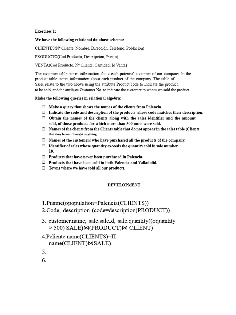 Class Exercises | PDF