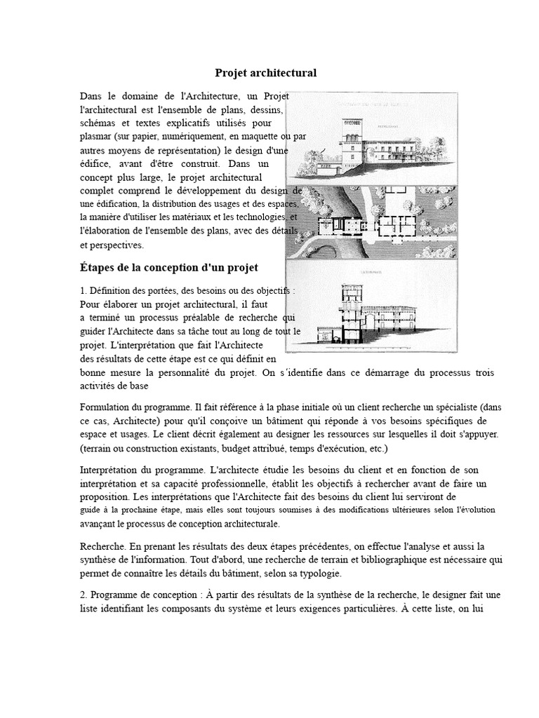 Guide complet du projet architectural | PDF | Conception