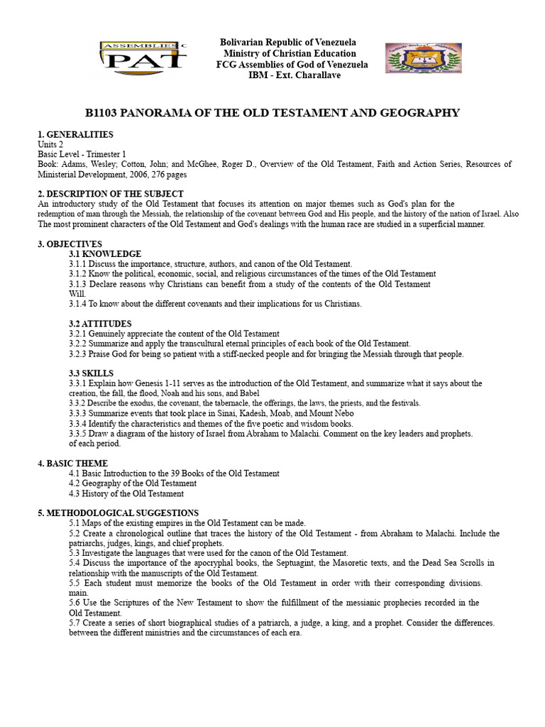 Old Testament Overview and Geography Guide | PDF | Old Testament | Bible