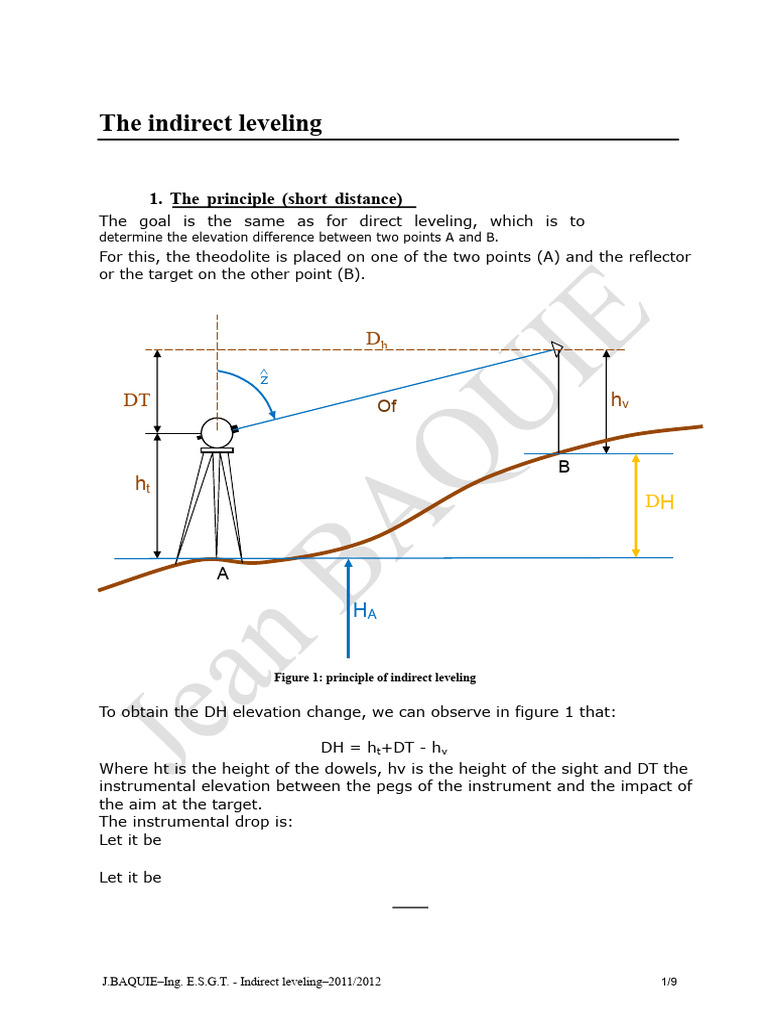 Indirect Leveling Techniques Explained | PDF | Refraction | Accuracy ...