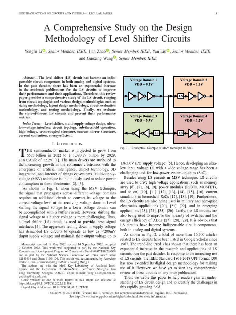 Design Methodology for Level Shifter Circuits | PDF | Electronic ...