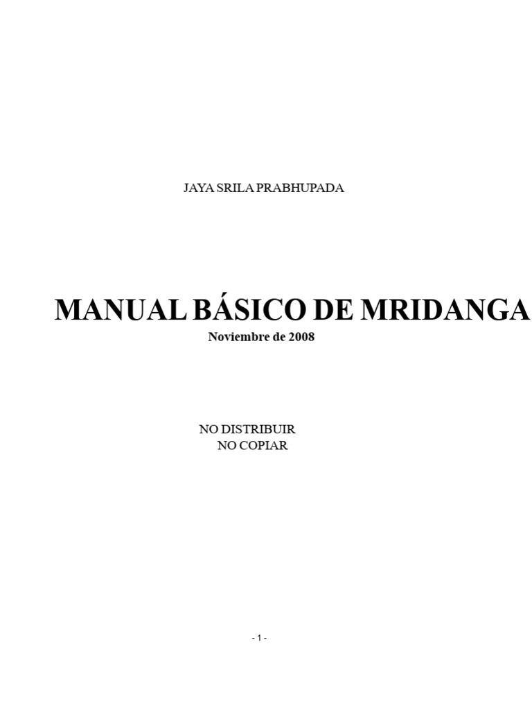 Manual Básico de Mridanga y Mantras | PDF | Mano