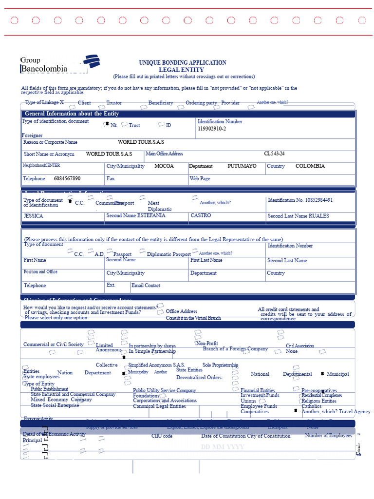 Bank Account Opening Form Bancolombia | PDF | Business | Deposit Insurance